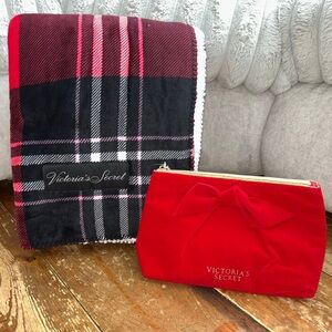 Victoria’s Secret Sherpa Blanket Cosmetic Bag Case